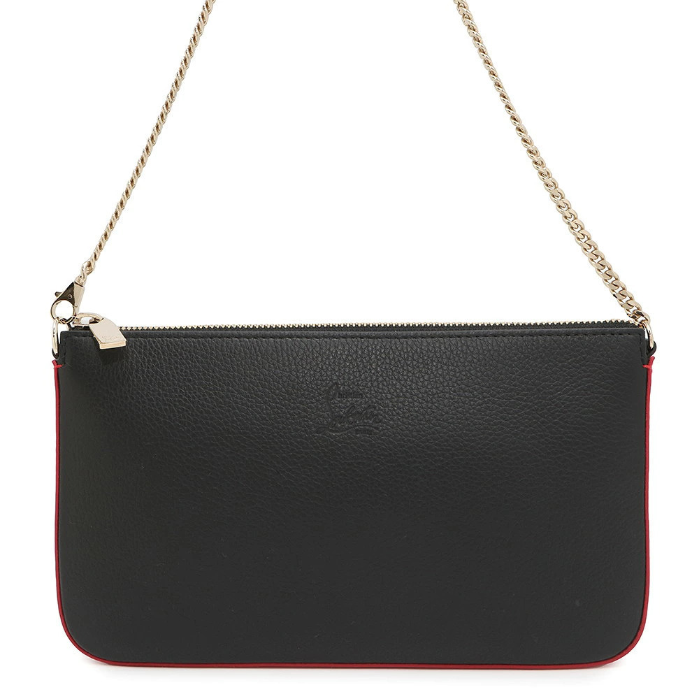 Christian Louboutin Chain Rubila Calf Leather Shoulder Bag Black